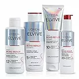 L'Oréal Paris Elvive Bond Repair Kit con Pre-Shampoo, Shampoo, Balsamo e Siero Senza Risciacquo, per Capelli Danneggiati, Ricrea i Legami Interni del Capello, Con Acido Citrico
