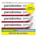 Parodontax Dentifricio Whitening, Effetto Sbiancante*, per Gengive Sane e denti Forti, Uso Quotidiano, Gusto migliorato, Pacco da 4x75ml