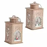 Artibetter 2Pcs Casa Di Natale Con Luci Arredamento Per La Casa Lanterna Decorativa Appesa Lanterne Decorative Di Natale Bagliore Decorazioni Mini Luce Notturna Decorazione In Miniatura Casa