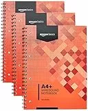 Amazon Basics Taccuino con rilegatura a spirale, 100 fogli/200 pagine A4+, 80 GSM, 3 unità
