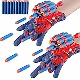 LIDEYE Set di 2 Guanti Spiderman Bambino, Guanti Launcher per Giochi, Spiderman Glove Launcher Giocattoli, Spara Ragnatele Spider-Man, Spider Web Launcher Toy, Giocattolo Educativo per Bambini