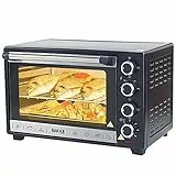 Bakaji Forno Fornetto Elettrico Ventilato Capacità 38 litri Potenza 1600W Temperatura Regolabile fino a 230° 4 Funzioni Elenti Riscaldanti in Acciaio con Luce Interna Funzione Timer Girarrosto