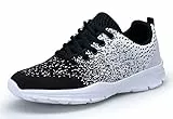 DAFENP Unisex Uomo Donna Scarpe da Ginnastica Corsa Sportive Fitness Running Sneakers Basse Interior Casual all'Aperto XZ747-M-blackwhite-45EU