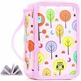 DBPBToU Astuccio Grande Astuccio Scuola 75 Scomparti Per ragazzo e Ragazza, Astuccio per Matite a 4 Scomparti, Astuccio Matite per la Scuola (Rosa)