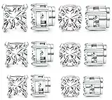 YADOCA 6 Paia di Orecchini Magnetici in Acciaio Inox per Uomo Donna Non Perforanti Cubic Zirconia Ipoallergenici Senza Buco Orecchini Uomo Diamante 6mm/7mm/8mm
