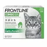 FRONTLINE Combo, 3 Pipette, Antiparassitario per Gatti, Gattini e Furetti di Lunga Durata, Protegge da Pulci, Zecche, Uova, Larve e Anche la Casa, Antipulci In Confezione da 3 Pipette da 0.5 ml