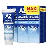 Dentifricio AZ 3D White Cool con Azione Sbiancante, Clinicamente Testato, Pulizia Denti Profonda, Freschezza, 6 Confezioni X 65ml