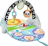 Fisher-Price Palestrina Pieghevole degli Animali con Arco in Bianco e Nero per Stimolare la Vista, con Soffice Tappetino e Giochi per Neonati, Multicolore, FXC14