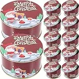 Cabilock Scatola per biscotti in metallo per Natale, scatola di caramelle, 12 pezzi, per biscotti, confezione regalo