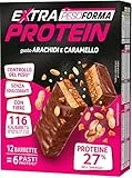 PESOFORMA EXTRA PROTEIN, Barrette Proteiche al Gusto Arachidi e Caramello, Pasto Sostitutivo con Vitamine e Minerali, Per il Controllo del Peso, Confezione da 12 Barrette, 372 g