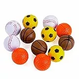 Chiwava Confezione da 12 1.6 Pollici Gomma Morbida Schiuma Gatto Giocattolo Palla Spugna Palle Sportive Gattino Giocattolo Interattivo Colori Assortiti