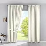 Gardinenbox 100002651-2 - Set di 2 tende oscuranti “Palermo”, 250 x 300 cm (altezza x larghezza), color crema, larghezza estrema, con passanti nascosti