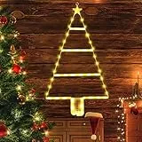 Qedertek Luci di Natale a Batteria per Esterni - 61cm Albero di Natale a Scaletta con Timer, 8 Modalità, Impermeabile, Luci Bianco Caldo per DIY Esterno ed Interno Party Finestra Decorazione