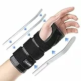 AGPTEK Tutore Polso con 3 Piastre in Alluminio Staccabili, Tutore Tunnel Carpale per Alleviare il Dolore, Sinistro o Destro, 16-23cm