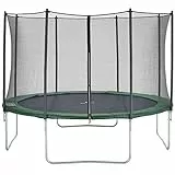 Czon Sports Trampo 430 - Trampolino da giardino, Con tappeto elastico e rete di sicurezza, Per bambini, Peso max. 100 kg, Verde, 274 x 426 x 426 cm