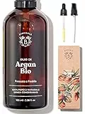 Bionoble Olio di Argan Biologico 100ml - 100% Puro, Naturale e Pressato a Freddo - Viso, Corpo, Capelli, Barba, Unghie - Vegan e Cruelty Free - Argan Oil - Bottiglia di Vetro + Pipetta + Pompa