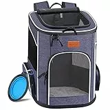 morpilot Zaino per Cani e Gatti 7kg, Trasportino per Cani Taglia Piccola con Cinturino di Sicurezza Interno, Zaino Gatto per Viaggo e Campeggio, Portatile Zaino Cane con Design Ventilato