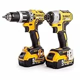 DEWALT DCK266P2T-GB XR - Kit di trapano combinato e avvitatore a percussione senza spazzole in scatola TSTAK, 1 W, 18 V, giallo/nero