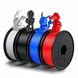 Filamento PLA 1,75, filamento per stampante 3D, 1, 75 mm, filamento PLA (4 x 250 g), per stampante 3D