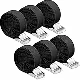 YUENX 6 Pezzi Cinghie di Fissaggio con Chiusura a Morsetto 3m Cinghie di Tensione Chinghietti Ricambio con Fibbia Metallica per Fissaggio del Carico Bici Portapacchi, Kayak, Moto e Auto