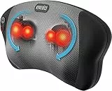 HoMedics Cuscino Massaggiante Shiatsu, Massaggiatore Cervicale Elettrico Multiuso, Massaggiatore con Funzione di Riscaldamento per Rilassare Collo, Spalle, Schiena, Zona Lombare e Gambe, Nero