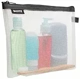 Leitz WOW Busta da Viaggio per Cosmetici, Resistente all'Acqua, Adatta come Borsa per il Bagno, Indicata per i Viaggi, 24 x 17 x 3 cm, Nero , 40140095
