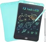 TAVOLETTA Digitale Grafica LCD per Bambini 12 Pollici, Tablet Disegno Scrittura Colorato, Lavagna Cancellabile da Disegno con Penna, Portatile Lavagnetta per Bambini 3 4 5 6 7 Anni e Adulti (Azzuro)
