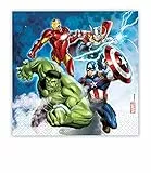 Procos- Tovaglioli Carta FSC compostabili Marvel Avengers Fight (33x33cm, Triplo Velo), 20 Pezzi The, Multicolore, Taglia Unica, 10201204