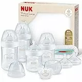 NUK Nature Sense Perfect Start set biberon | 0-18 mesi | Tettarella in silicone simile a un capezzolo | 4 biberon anti-colica, succhietto, spazzola per biberon e altro ancora | Senza BPA | 9 pezzi