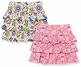 Amazon Essentials Disney | Marvel | Star Wars | Frozen | Princess Gonne Pantalone in Maglia con Volant (precedentemente Spotted Zebra) Bambine e Ragazze, Pacco da 2, Rosa/Marvel, 6-7 Anni