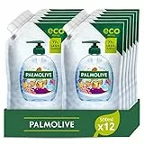 Palmolive Eco Ricarica sapone liquido mani Aquarium 12 x 500ml I Protezione contro i batteri I Vegano | Ingredienti al 96% di origine naturale* I Dermatologicamente testato