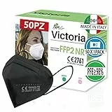 HOME KOKO LOOK VICTORIA 50PZ Mascherine FFP2 NR Certificate CE2761 Made in Italy Confezionata Singolarmente PFE≥98% - Mascherine Nere