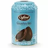 Caffarel Gianduia 1865 Uovo Gianduia Cioccolato Fondente con Nocciole Italiane IGP, Scatola in Latta 320g