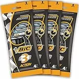 BIC RAZORS 3 Action Rasoi Usa e Getta da Uomo, Confezione da 4 Pacchi a 4 Pezzi