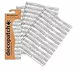 Decopatch C468O - 1 Busta da 3 Fogli di Carta Stampata 30x40 cm, Note Musicali