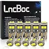 LncBoc Lampadine T10 Luci W5W LED Lampade 194 168 no errore Canbus 6SMD 3030 12V 6000K Bianca Super Luminoso Per Luci Targa LED Auto Lampadina Posizione confezione da 10