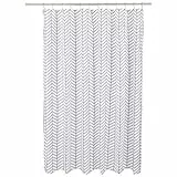 Amazon Basics - Tenda da doccia con stampa a lisca di pesce, grigio scuro