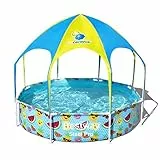 Bestway 56432 |Steel Pro - Piscina Gonfiabile per Bambini Splash-in-Shade Con Gazebo E Doccetta, 244X51 cm, Color Arancione