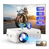 Proiettore, YEZMEK Nativo 1080P 15000 Lumen Full HD Proiettore 5G WiFi Bluetooth, Proiettore Mini Portatile Supporta 4K, Video Proiettore Compatibile con TV Stick Smartphone Tablet Laptop HDMI USB TF