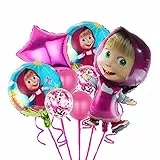 8 Pezzi Masha e Orso Palloncini in alluminio Kit, Masha And The Bear Palloncini, Palloncino per feste per bambini, Palloncini con Coriandoli, Pallone Foil di Masha, per Feste di Compleanno per Bambini