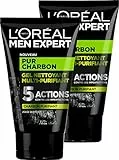 L'Oréal Men Expert puro Carbone Gel Detergente Multi-Purifiant Viso per Uomo - 2 unità x 100 ml