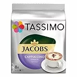 Tassimo Jacobs Cappuccino Choco, Caffè, Caffellatte, Cacao, Gusto Cioccolata, Capsula, 8 T-Discs