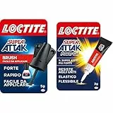Loctite Super Attak Easy Brush, adesivo istantaneo con pennello facile e preciso & Power Flex Gel, adesivo trasparente e istantaneo specifico per materiali flessibili