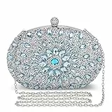 UBORSE Borsetta da Sera Donna Pochette Strass Cerimonia Elegante Clutch Piccolo con Catena,Sequin Purse Clutch per Cocktail Matrimonio Party
