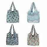 Kytpyi shopper riutilizzabili, 4 pezzi sacchetti della spesa borse pieghevoli da spesa borsa della spesa ecologica borse pieghevoli spesa per luso quotidiano viaggio take out storage