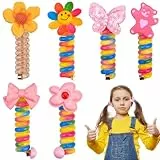 Vibbang 6Pezzi Fasce per Capelli Colorate con Telefonico, Fasce per Capelli con Filo Telefonico Intrecciato, Elastici per Capelli a Spirale da Donna, Fiore Intrecciato Telefono Filo per Capelli (A)