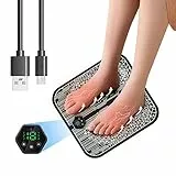 Netinpeater Massaggiatore Piedi Elettrico,EMS Massaggiatore per Piedi 6 Modalità e 19 Intensità, Massaggiatore Portatile per la Circolazione Sanguigna e il Sollievo dal Dolore Muscolare
