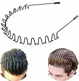 Fasce per capelli in metallo cura della bellezza, unisex nero ondulato primaverile sport per uomo fascia per capelli clip da donna accessori semplici elastici antiscivolo fascia(1 pezzi)