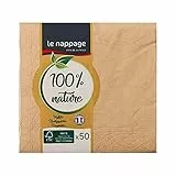 LE NAPPAGE ARTS DE LA TABLE 50 tovaglioli in ovatta non sbiancati 25x25 cm 3V 100% Nature Ecru - FSC