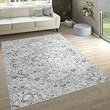 Tappeto Salotto Moderno Pelo Corto Vintage Motivi Orientali E Astratti Moderno, Dimensione:160x220 cm, Colore:Grigio 3